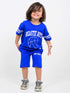 Beastie Player Oversized Cotton Short Set (Royal Blue)