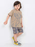 The Jungle King Cotton Short Set (Beige)