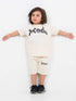 Panda Vibes Oversized Cotton Short Set (Cream)