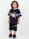Oversized Cristiano Ronaldo Cotton Short Set (Black)