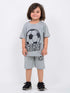 Oversized Soccer Champ Cotton Short Set (Gray)