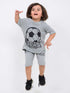Oversized Soccer Champ Cotton Short Set (Gray)