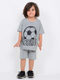 Oversized Soccer Champ Cotton Short Set (Gray)