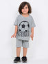 Oversized Soccer Champ Cotton Short Set (Gray)