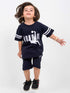 Oversized Cristiano Ronaldo Cotton Short Set (Black)