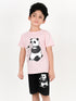 Funny Panda Cotton Short Set (Pink/Black)