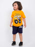 Monster Truck Adventure Cotton Short Set (Yellow & Navy Blue)