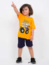 Monster Truck Adventure Cotton Short Set (Yellow & Navy Blue)
