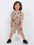 Safari Elephant Cotton Short Set (Sand Beige)