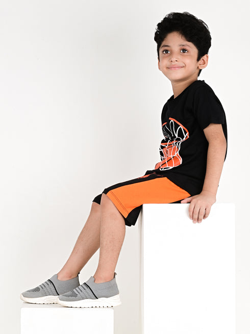 Basket Ball Short Set (Black/Orange)
