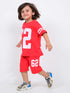 Oversized Varsity 62 Cotton Short Set (Bright Red)