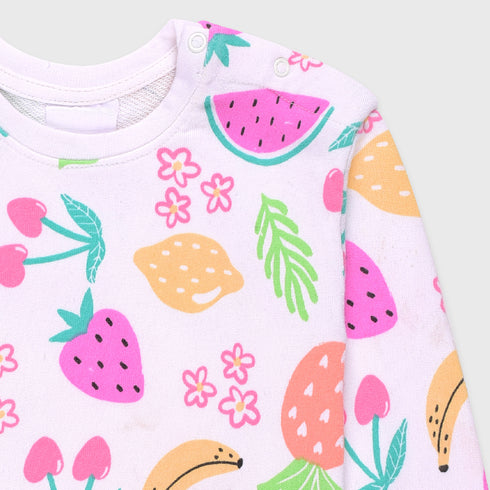 Fruits Printed Terry Sweatshirt (White)