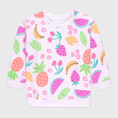 Fruits Printed Terry Sweatshirt (White)