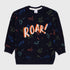 H&M Dinosaur Printed Fleece Sweatshirt (Black)