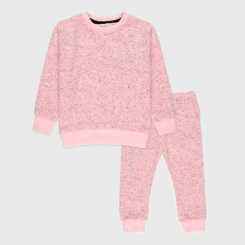 Patterned Fleece Tracksuit (Pink)