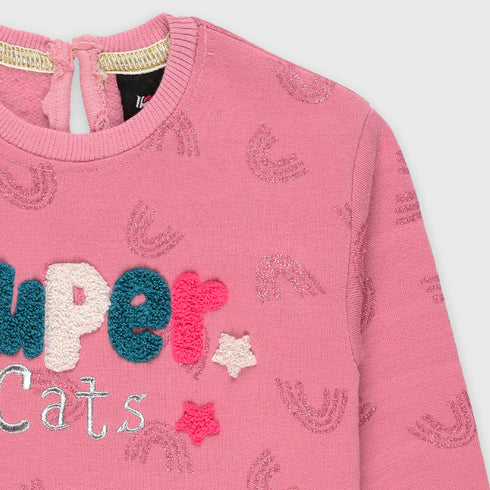 Super Cats Fleece Sweatshirt (Pink)