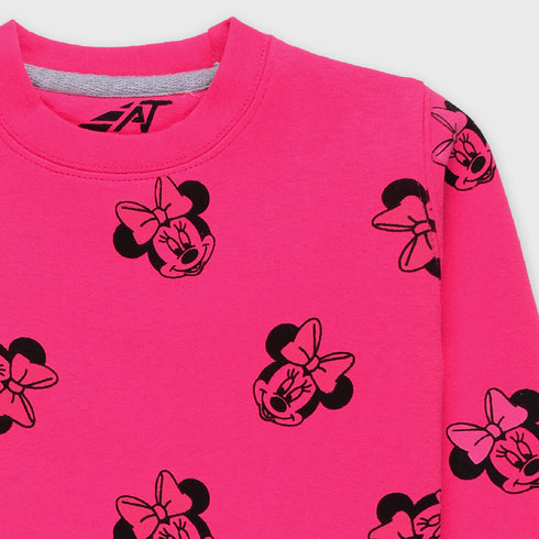 Minnie Mouse Printed Fleece Tracksuit (Pink)