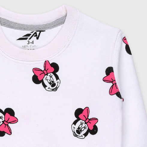 Minnie Mouse Printed Fleece Sweatshirt (White)