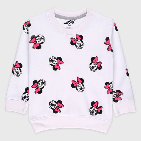 Minnie Mouse Printed Fleece Sweatshirt (White)