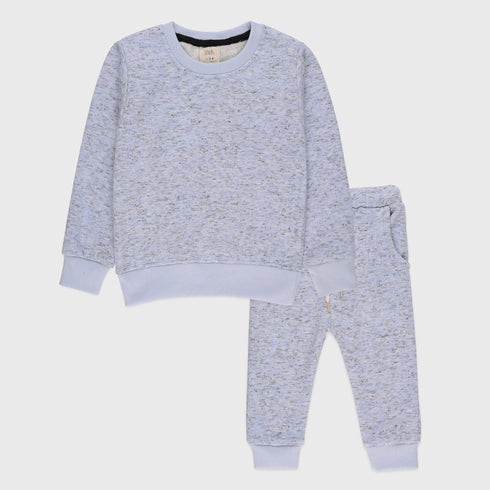 Patterned Fleece Tracksuit (Blue)