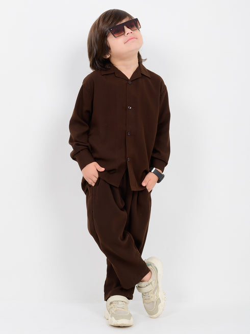 Imported Wash & Wear 2 Piece Set (Dark Brown)