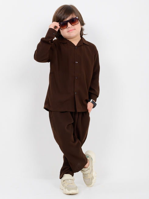 Imported Wash & Wear 2 Piece Set (Dark Brown)