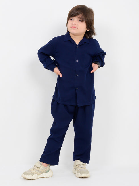 Imported Wash & Wear 2 Piece Set (Navy Blue)