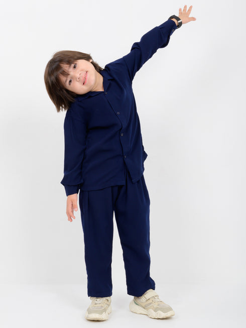 Imported Wash & Wear 2 Piece Set (Navy Blue)