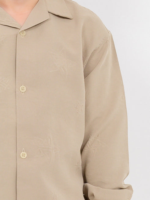 Eastern Starry Embossed Wash & Wear 2 Piece Set (Warm Beige)