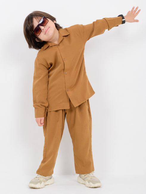 Eastern Starry Embossed Wash & Wear 2 Piece Set (Mustard)