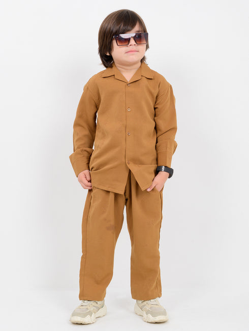 Eastern Starry Embossed Wash & Wear 2 Piece Set (Mustard)