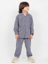 Textured Tale Imported Wash & Wear 2 Piece Set (Grey)