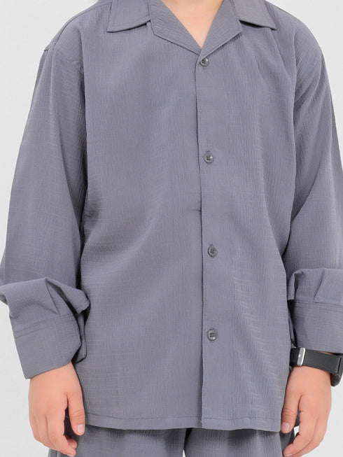 Textured Tale Imported Wash & Wear 2 Piece Set (Grey)