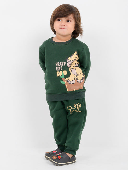 Brave Like Dad Fleece Suit (Evergreen)