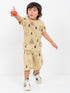 Forest Bear Themed Cotton Short Set (Beige)