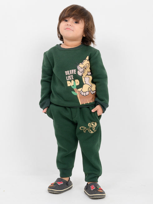 Brave Like Dad Fleece Suit (Evergreen)