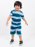 Stripe Hopper Cotton Short Set (Minty Sky)