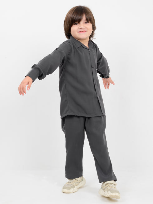 Imported Wash & Wear 2 Piece Set (Charcoal Grey)