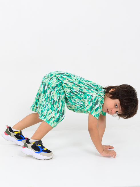 Forest Flicker Cotton Short Set (Mint Forest)