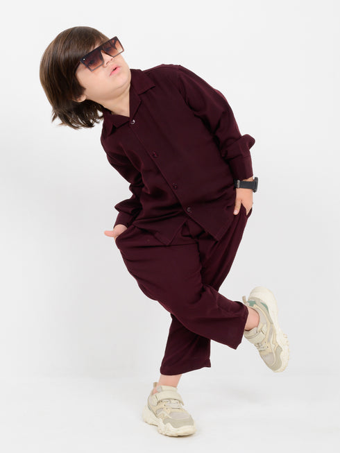 Imported Wash & Wear 2 Piece Set (Maroon)