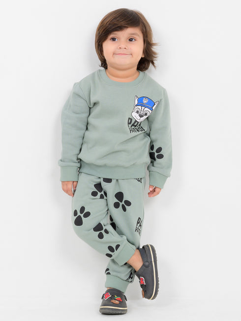 Pawsome Adventure Fleece Suit (Misty Mint)