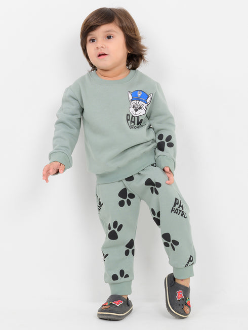 Pawsome Adventure Fleece Suit (Misty Mint)