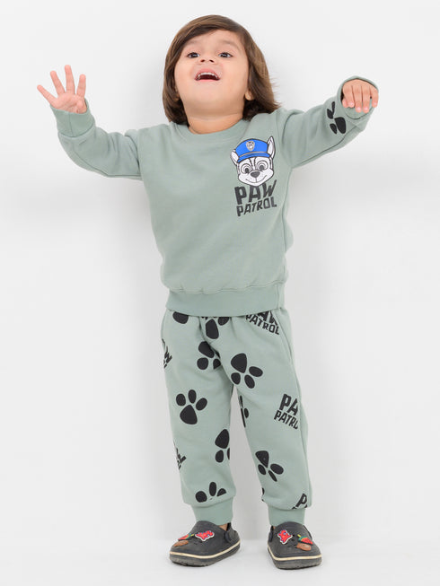 Pawsome Adventure Fleece Suit (Misty Mint)