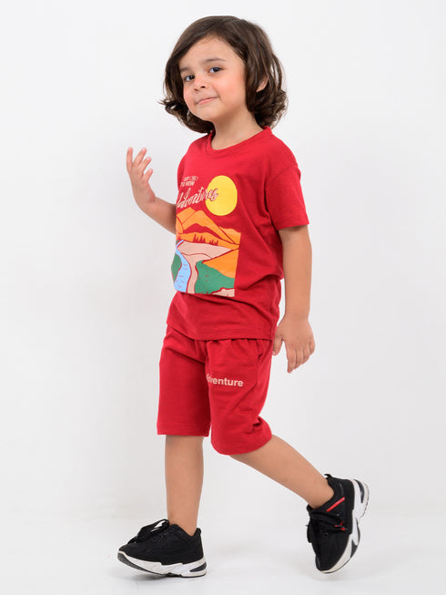 Sunset Explorer Cotton Short Set (Sunset Blaze)