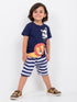 Zebra & King Combo Cotton Short Set (Navy Safari)