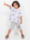 Oversized Elefun Times Cotton Short Set (Pebble Grey)