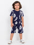 Tropical Drift Cotton Short Set (Palm Navy)