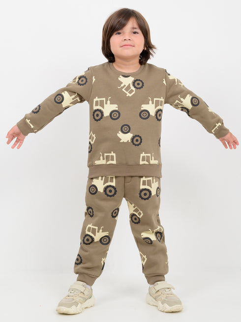 The Tractor Time Fleece Suit (Olive)
