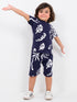 Tropical Drift Cotton Short Set (Palm Navy)