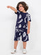 Tropical Drift Cotton Short Set (Palm Navy)